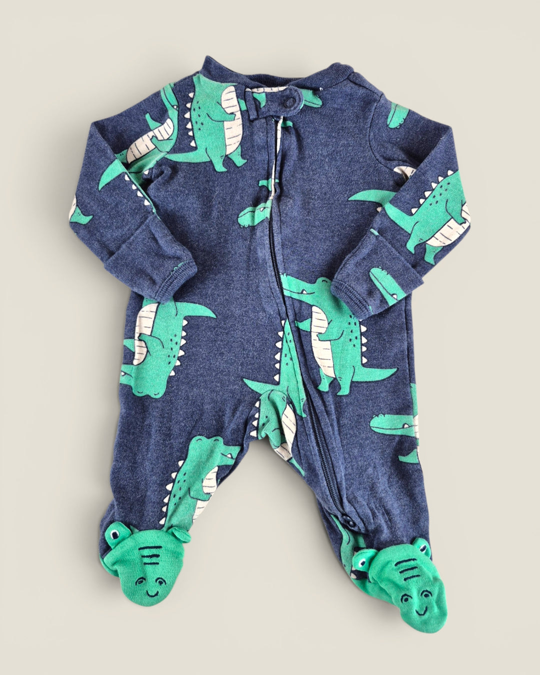 Pre-Loved Carter's Blue Alligator Footies NB | Betty’s Marketplace