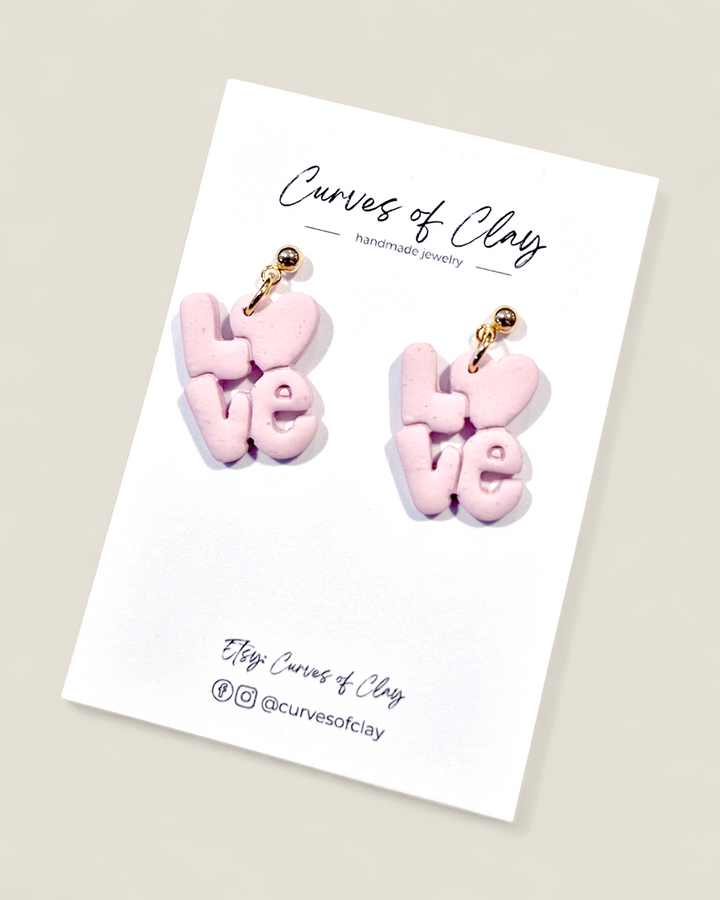 Curves of Clay, Valentine & Love Inspired Clay Dangle Earrings