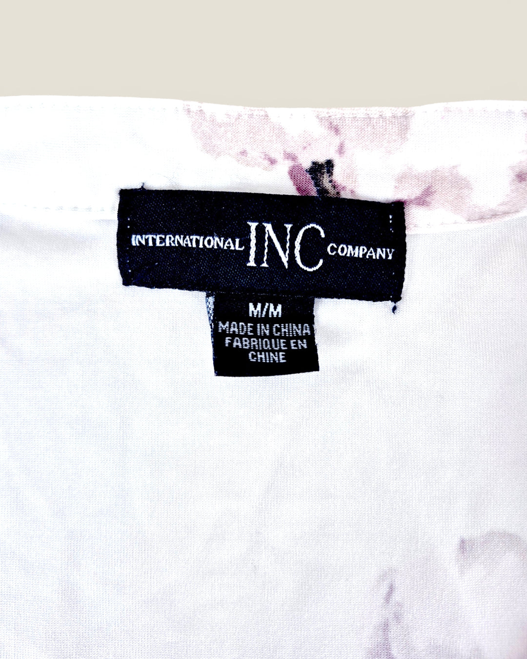 Pre-Loved INC White Floral Blouse Ladies Medium | Betty’s Marketplace