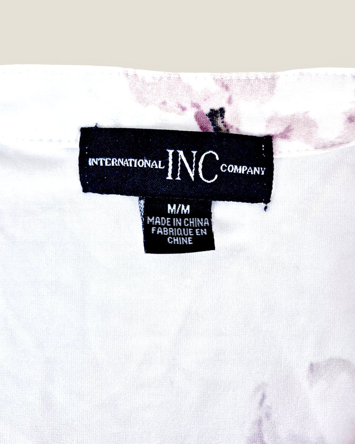 Pre-Loved INC White Floral Blouse Ladies Medium | Betty’s Marketplace