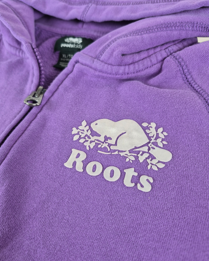 Pre-Loved Roots Purple Zipper Hoodie Girls 11-12Y | Betty’s Marketplace