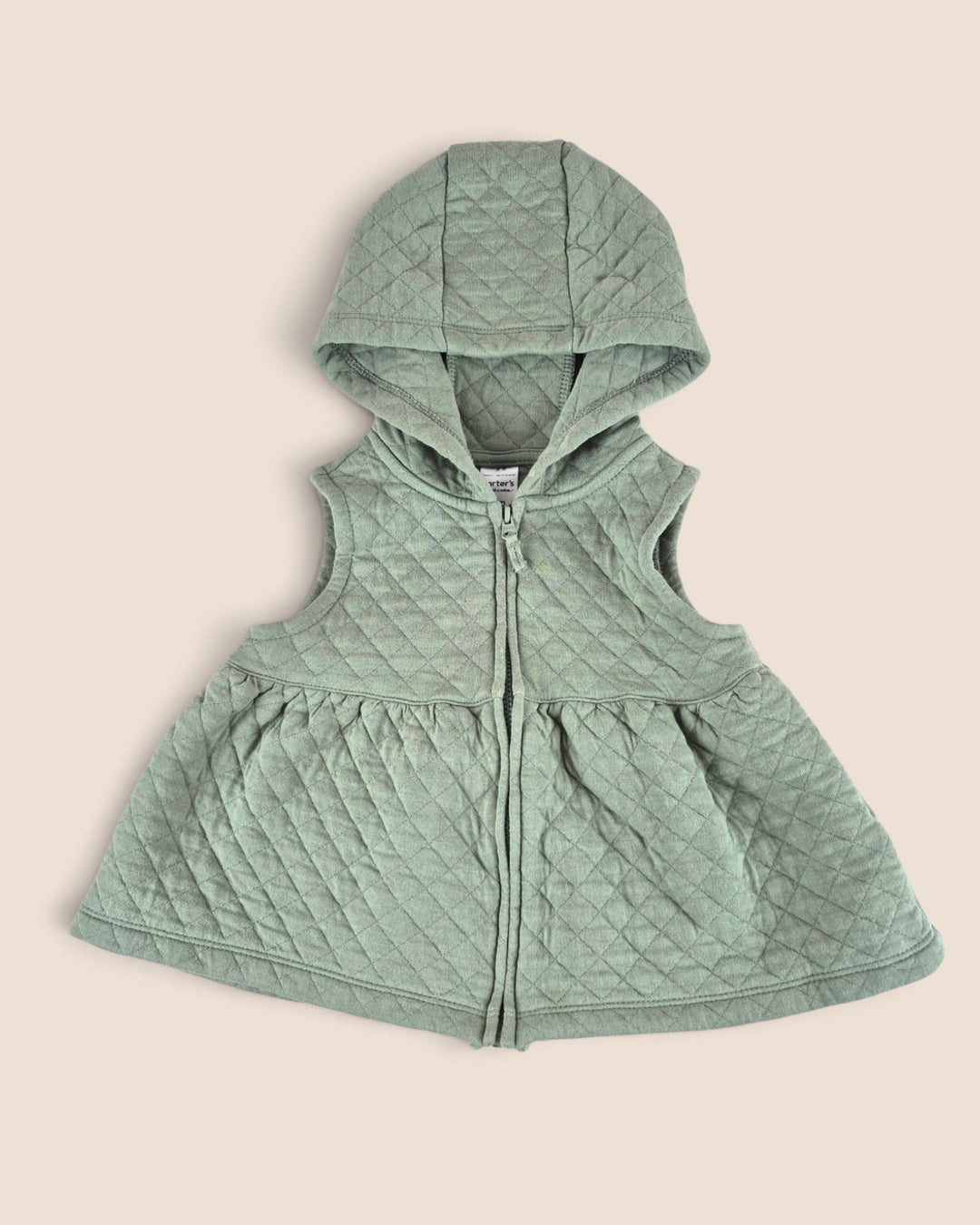 Pre-Loved Carter's Green Quilted Hooded Vest Girls 18M | Betty’s Marketplace