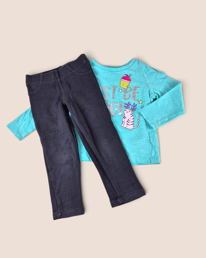 Pre-Loved Carter's "Just Be Cool" Glitter Outfit Girls 3Y | Betty’s Marketplace