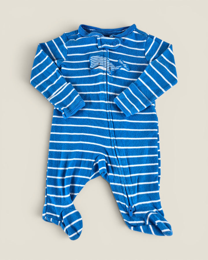 Pre-Loved Carter's Striped Whale Footies NB | Betty’s Marketplace