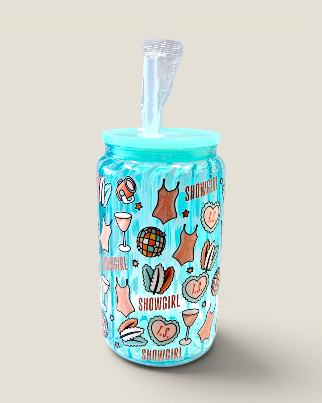 Lindsay's Creations, Fog & Glitter Glass Tumbler with Lid
