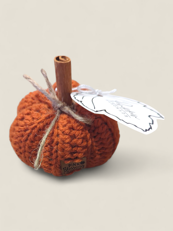 Pink Blossom Crochet, Handmade Crochet Pumpkin Decor