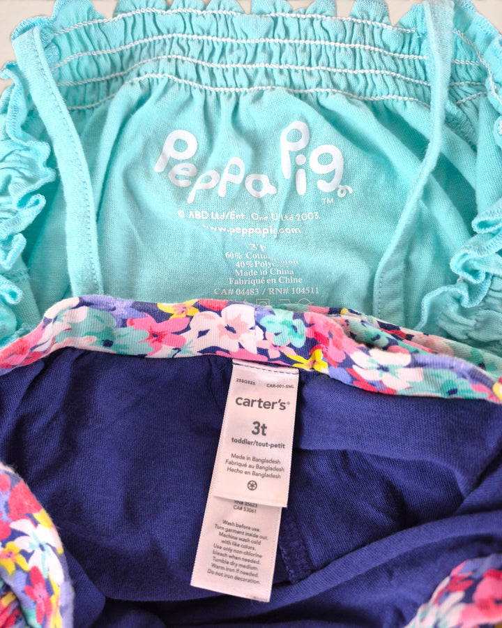 Pre-Loved Peppa Pig & Carter's "Aloha Peppa" Outfit Girls 3Y | Betty’s Marketplace