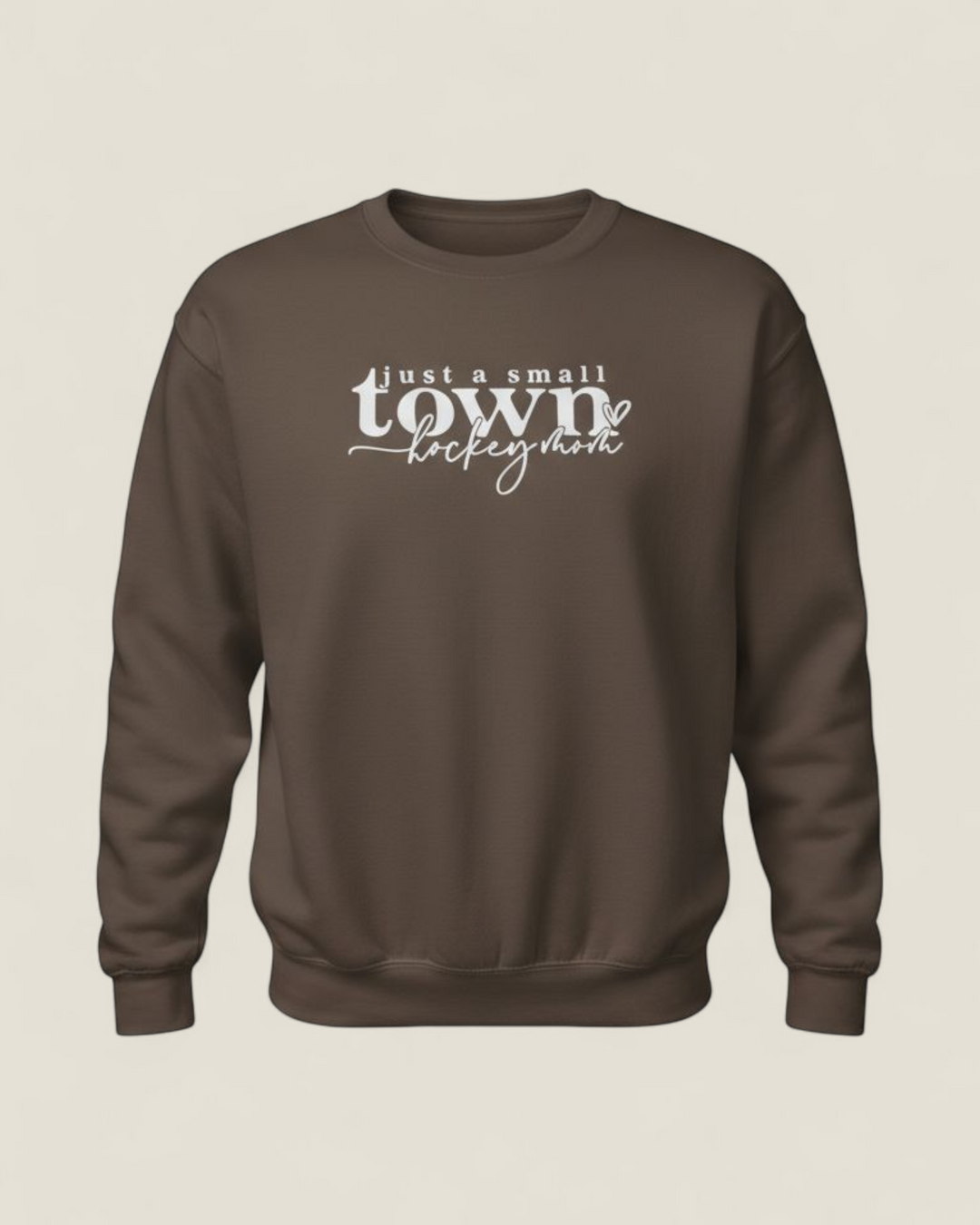 Rebel Lane Apparel Co., Small Town Hockey Mom Crewneck Sweaters
