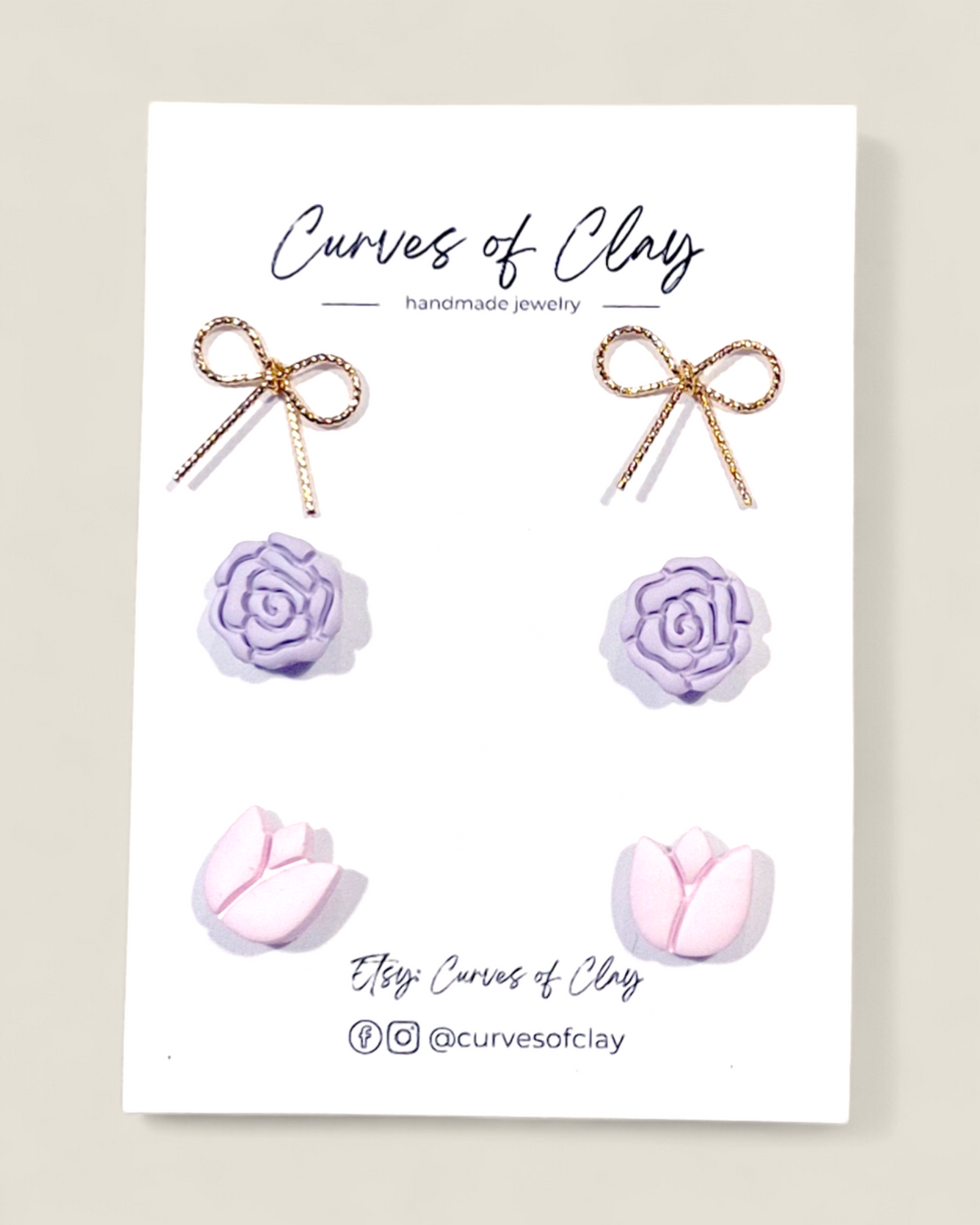 Curves of Clay, Easter Earrings