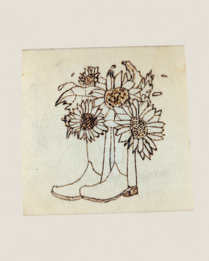 Marked In Wood, Wood Burnt Cork Backed Coasters