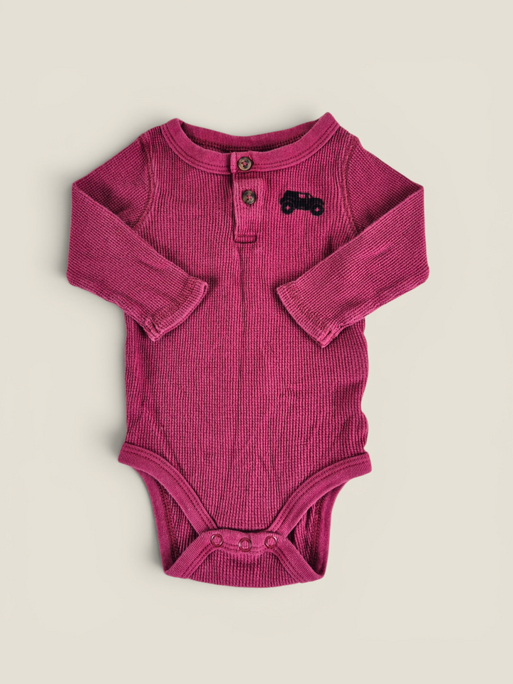 Pre-Loved Joe Fresh Burgundy Long Sleeve Onesie 3-6M | Betty’s Marketplace