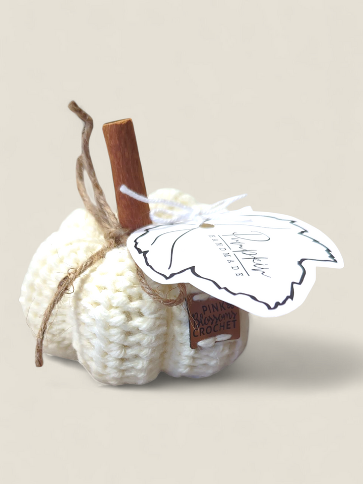 Pink Blossom Crochet, Handmade Crochet Pumpkin Decor