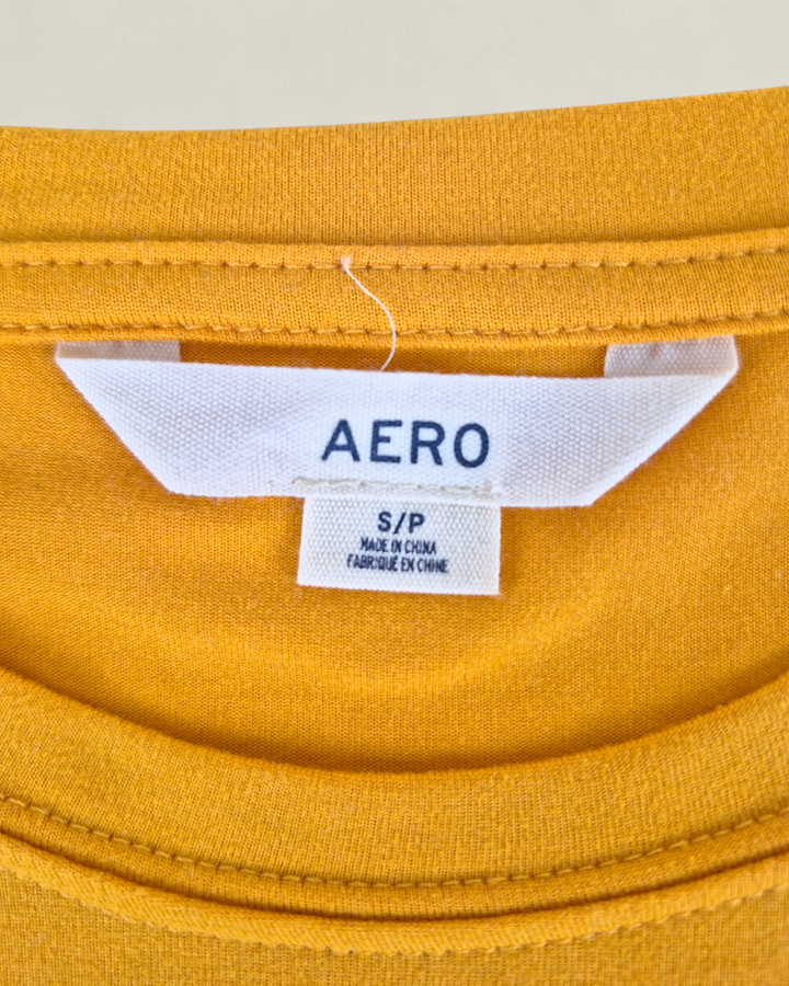 Pre-Loved Aeropostale Yellow Cropped Tee Ladies Small | Betty’s Marketplace