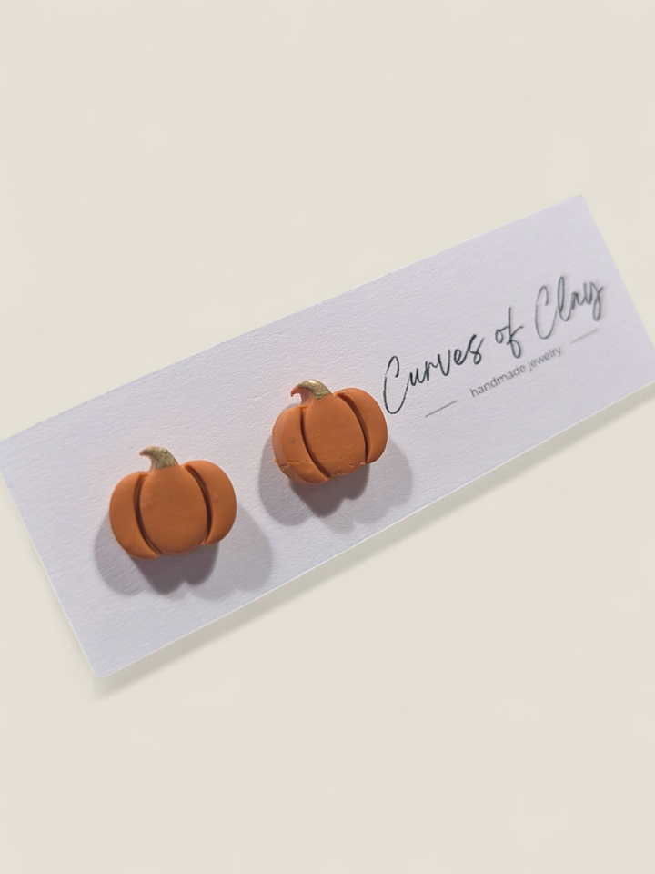 Curves of Clay, Autumn and Halloween Stud Earrings