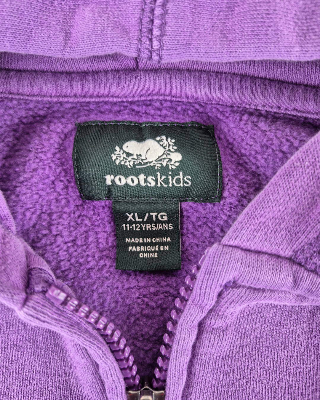 Pre-Loved Roots Purple Zipper Hoodie Girls 11-12Y | Betty’s Marketplace