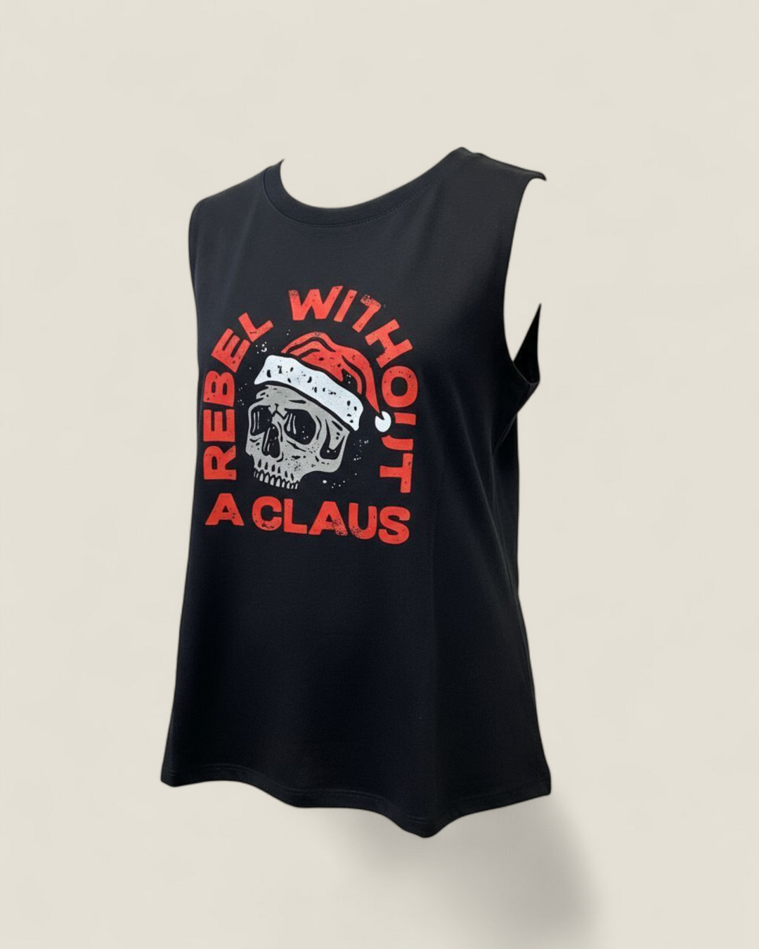 Rebel Lane Apparel Co., Holiday TShirts & Tanks- Rebel Without A Claus