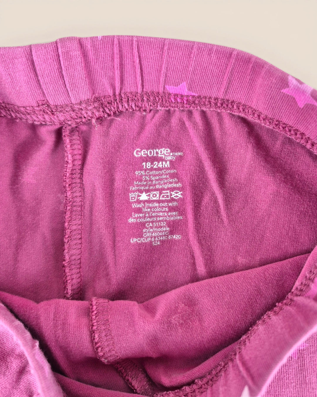 Pre-Loved George Pink Star Leggings Girls 18-24M | Betty’s Marketplace