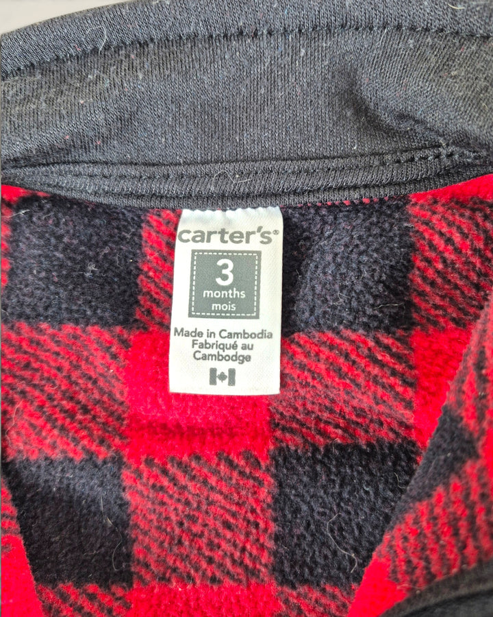 Pre-Loved Carter's Buffalo Paid Fleece Vest Boys 3M | Betty’s Marketplace