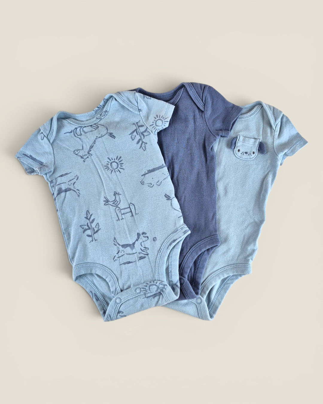 Pre-Loved Carter's Set Of 3 Blue Onesies 3M | Betty’s Marketplace