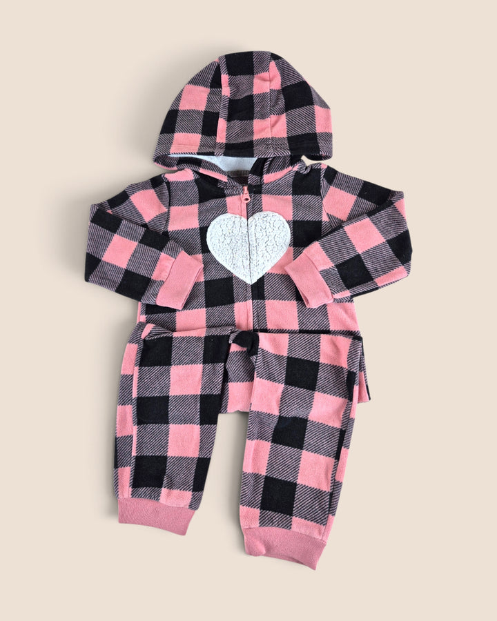 Pre-Loved Carter's Fleece Pink & Black Sleeper Girls 2Y | Betty’s Marketplace