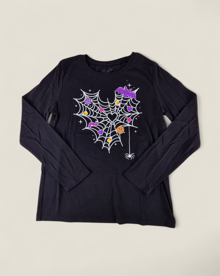 Pre-Loved Children's Place Spider Web Halloween Top Girls 7-8Y | Betty’s Marketplace