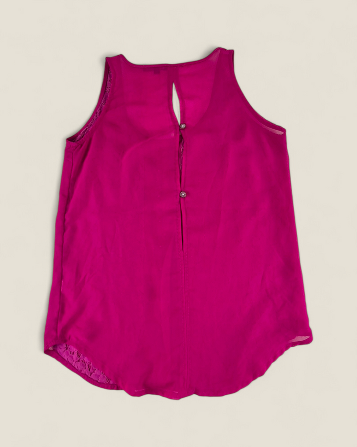 Pre-Loved Foxy Jeans Sheer Pink Top Ladies Small | Betty’s Marketplace