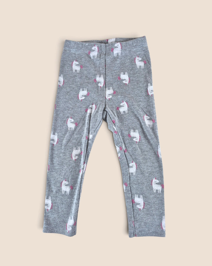 Pre-Loved Pekkle Grey Unicorn Leggings Girls 2Y | Betty’s Marketplace