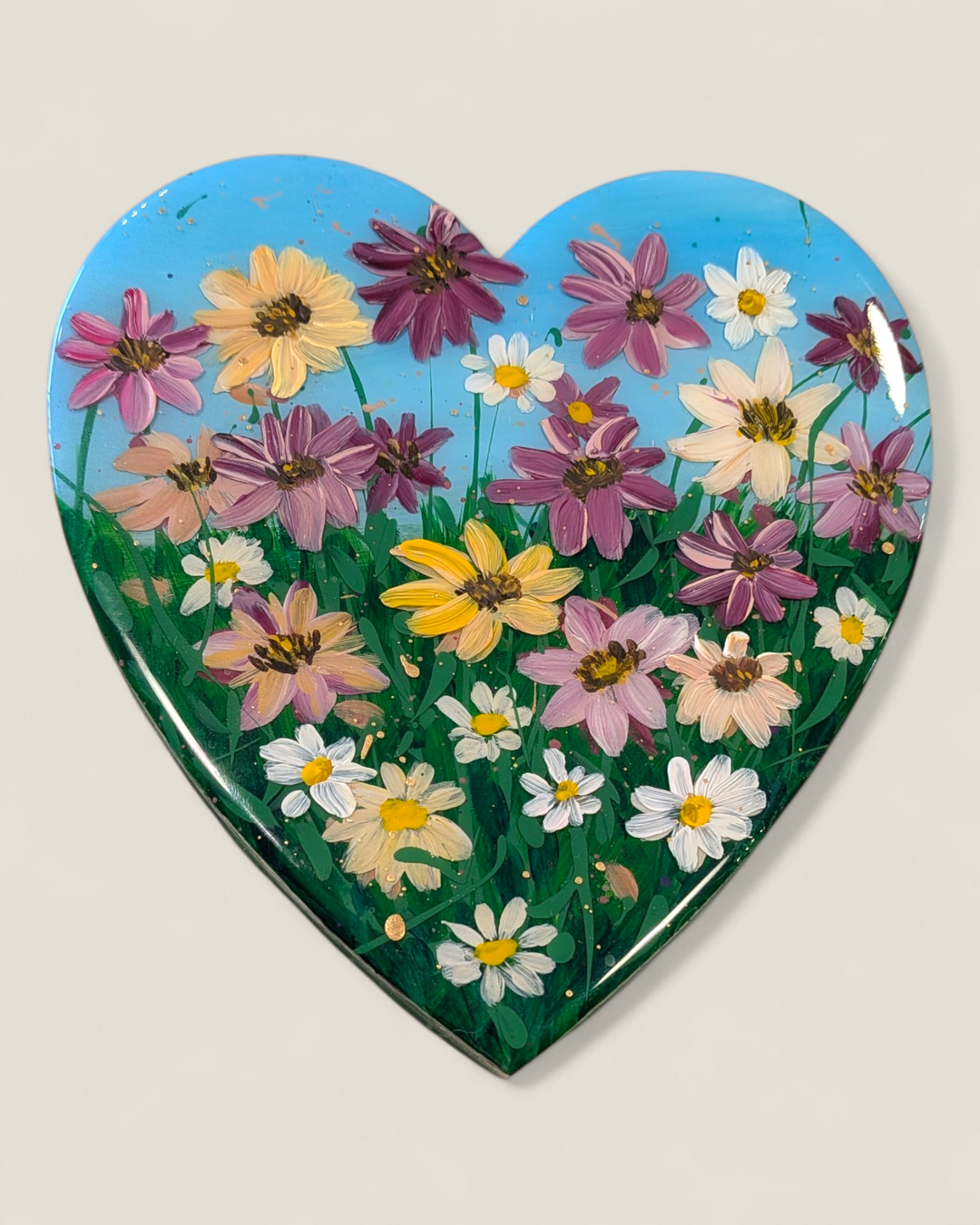 Kristi Scott Art, Resin Flower Meadow Wall Art with Resin