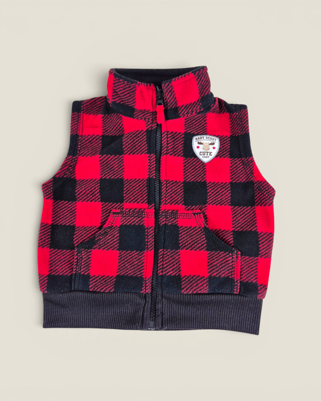 Pre-Loved Carter's Buffalo Paid Fleece Vest Boys 3M | Betty’s Marketplace