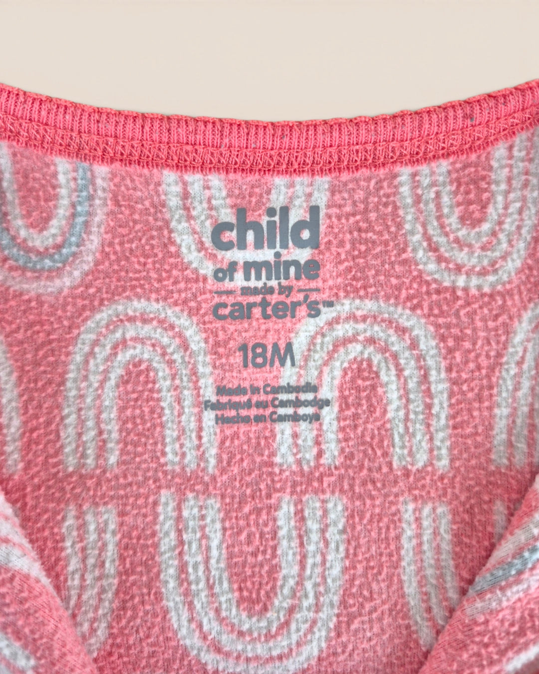 Pre-Loved Carter's Pink Rainbow Footies Girls 18M | Betty’s Marketplace