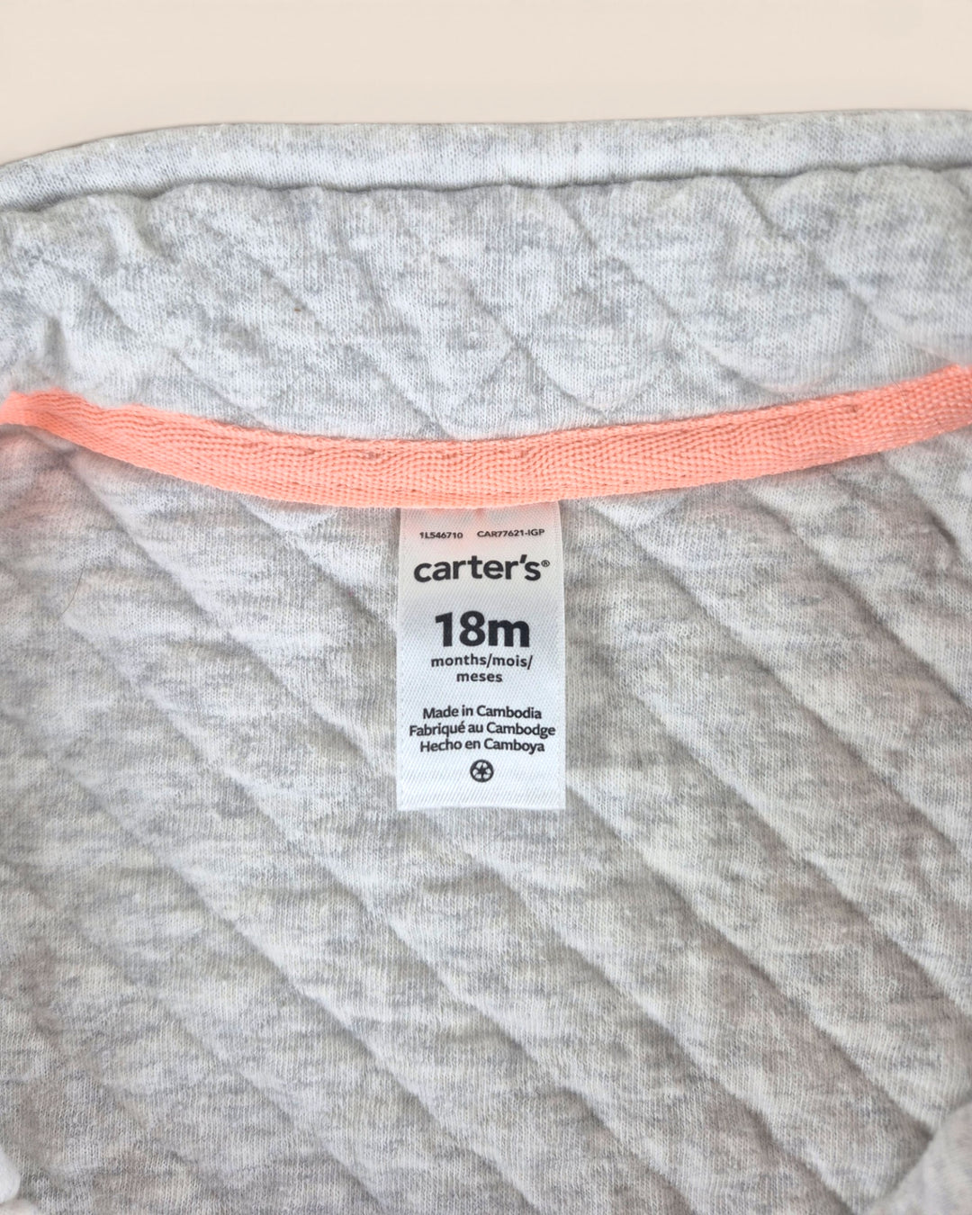 Pre-Loved Carter's Grey Quilted Vest Girls 18M | Betty’s Marketplace
