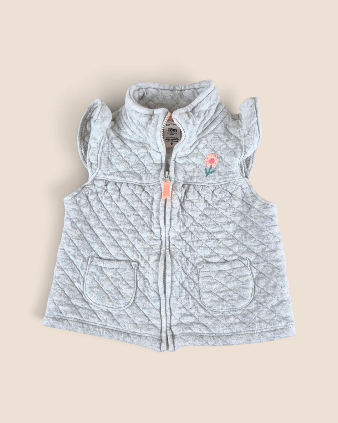 Pre-Loved Carter's Grey Quilted Vest Girls 18M | Betty’s Marketplace