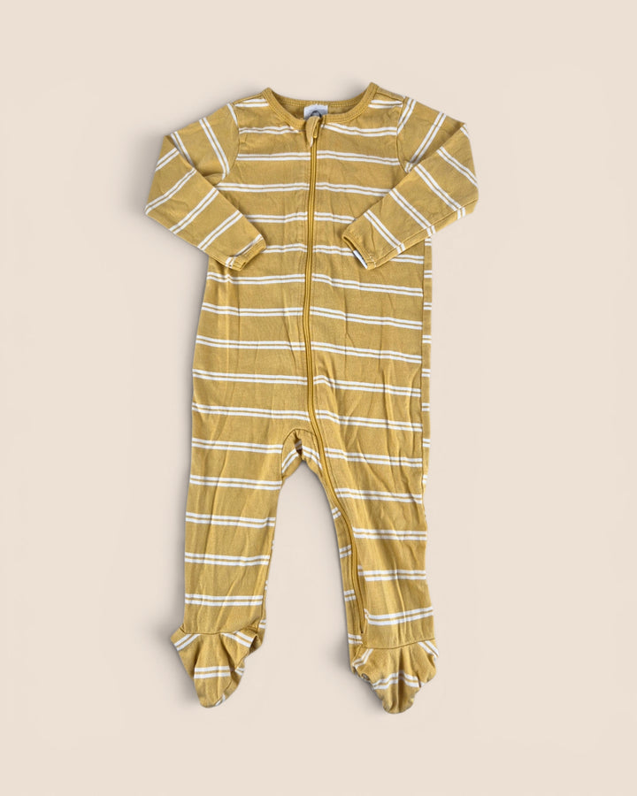 Pre-Loved Gerber Yellow Striped Footies 6-9M | Betty’s Marketplace