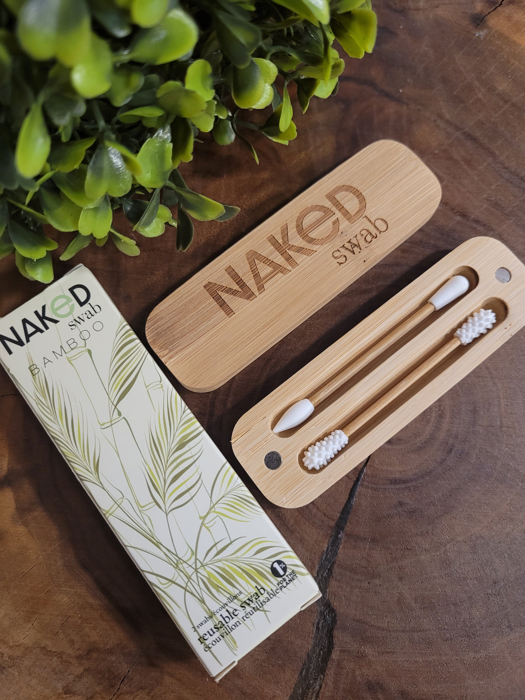 Naked Reusable Swabs with Bamboo Case