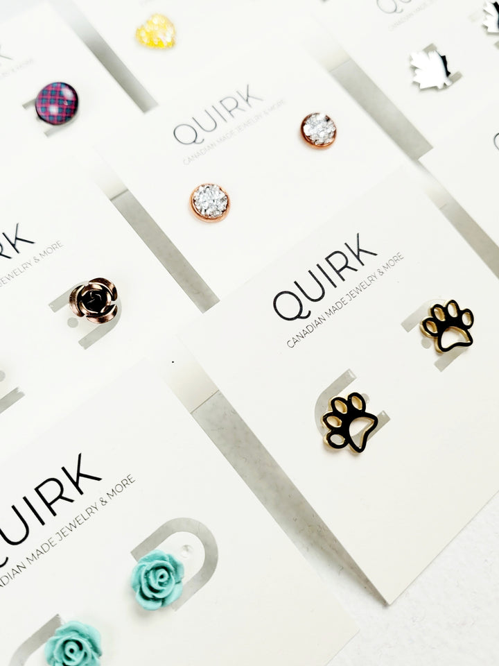 Quirk Handmade Jewelry, Stainless Steel Stud Earrings