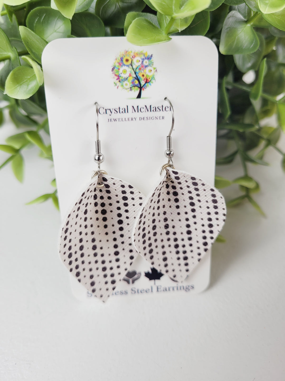 Crystal McMaster Jewellery, Vegan Leather Earrings