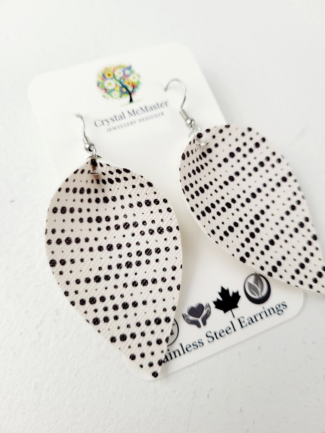 Crystal McMaster Jewellery, Vegan Leather Earrings