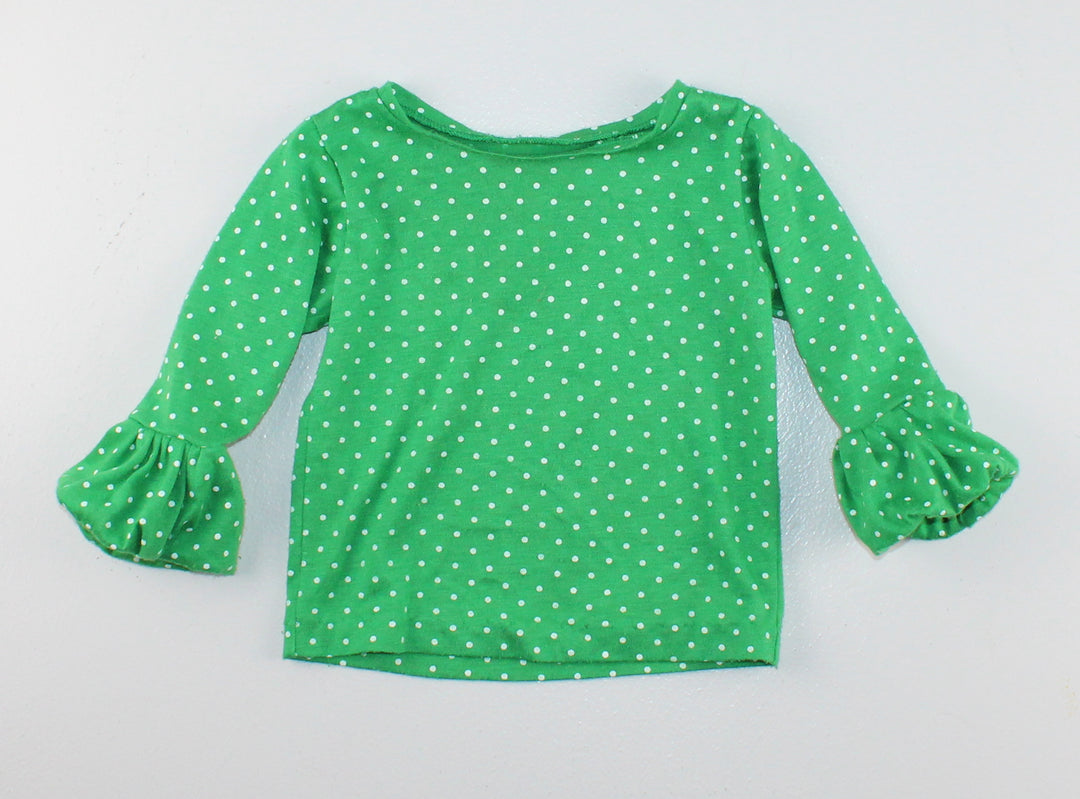 MARYJOYS TOP GREEN APPROX 6-12M VGUC