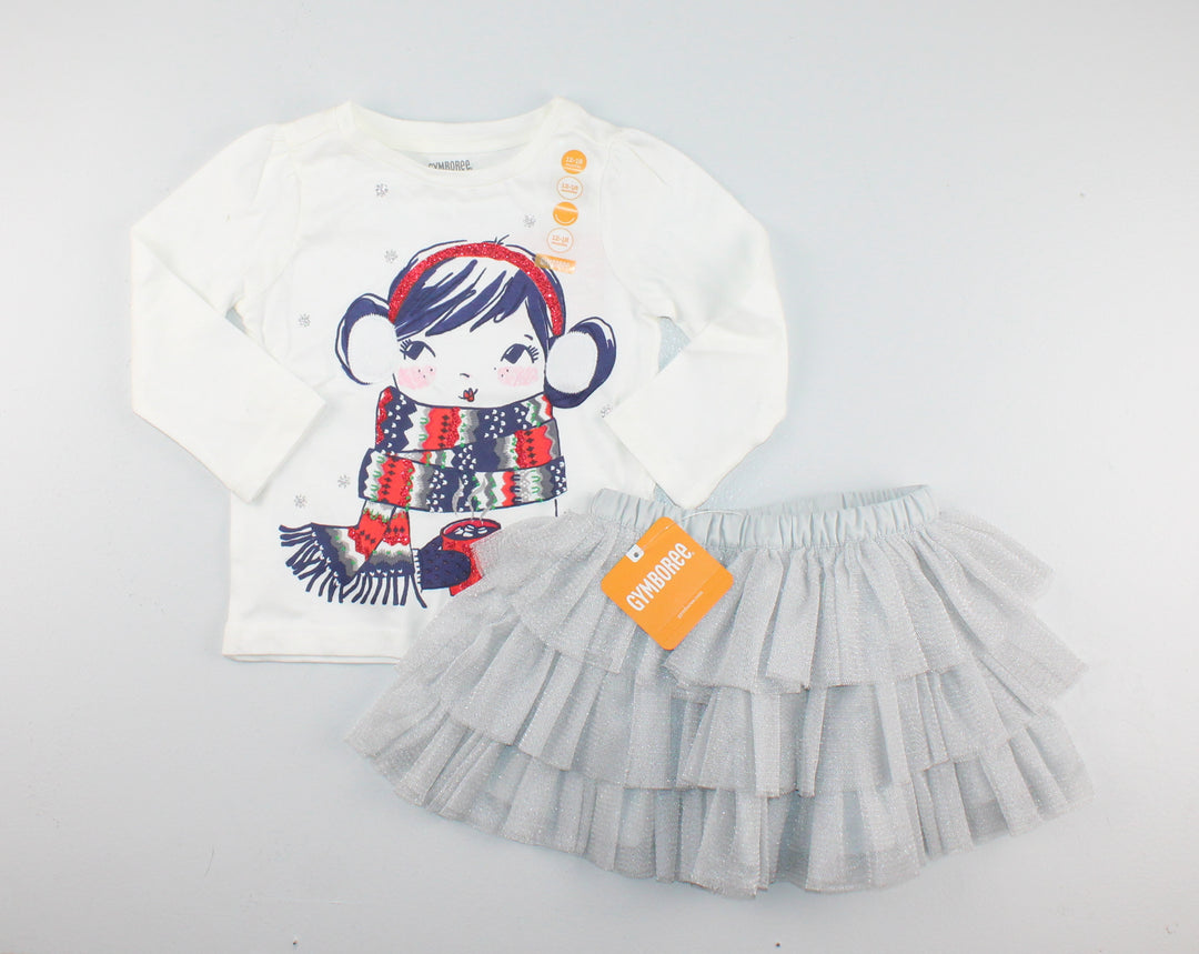 GYMBOREE SILVER OUTFIT 12-18M NEW!