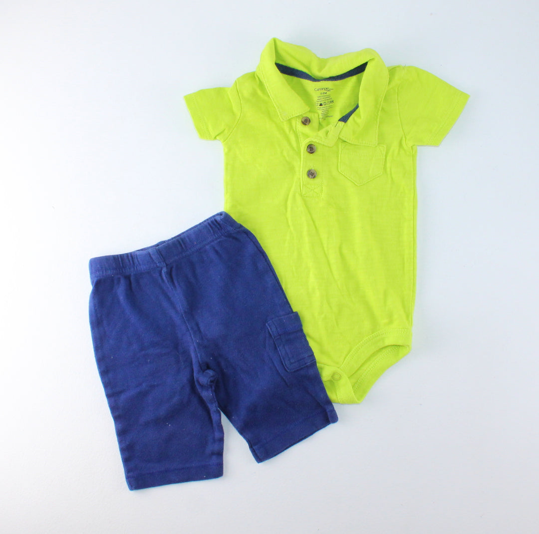GEORGE GREEN & NAVY OUTFIT 0-3M EUC