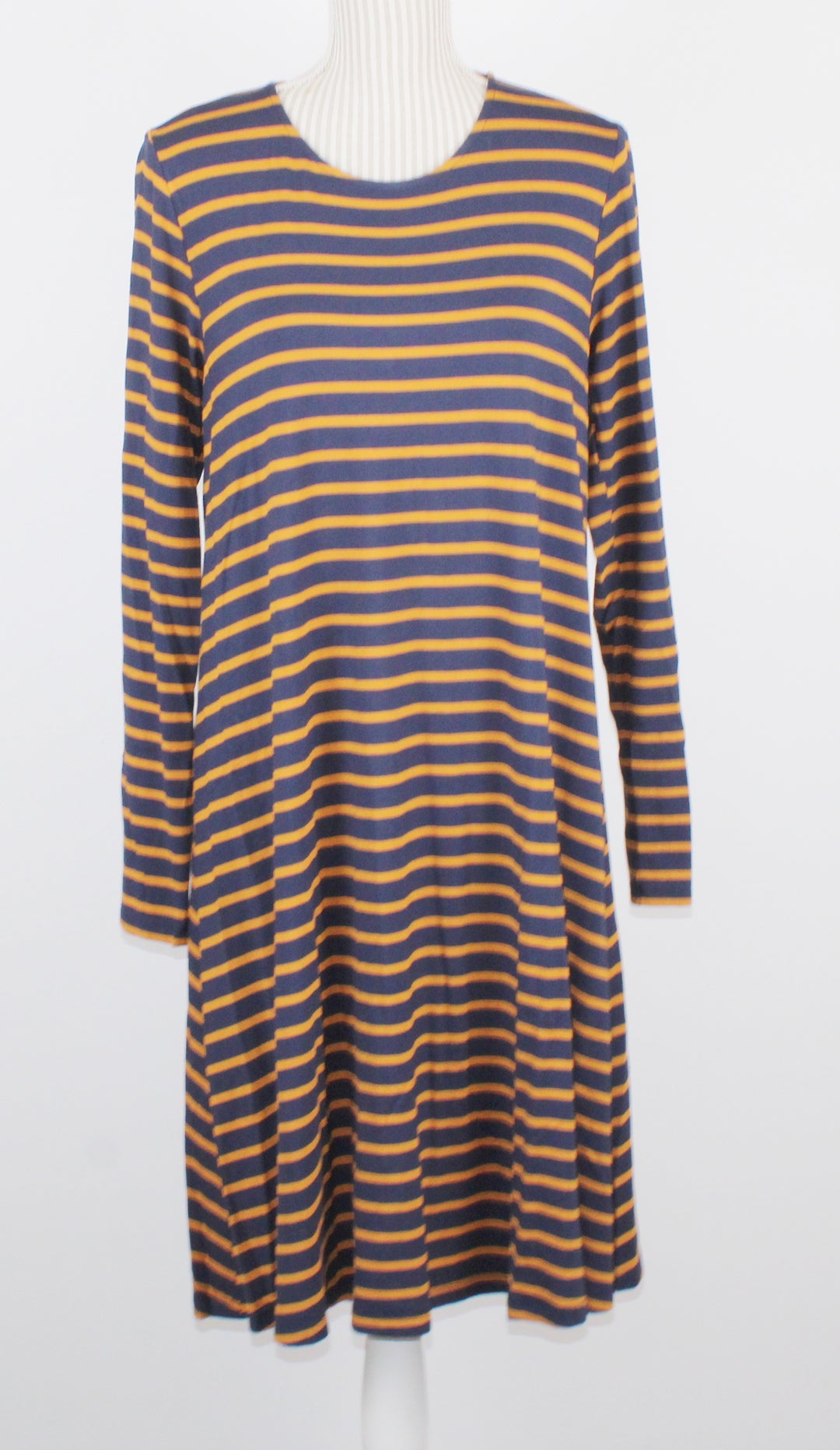 OLD NAVY COPPER/NAVY STRIPED DRESS LADIES LARGE TALL EUC